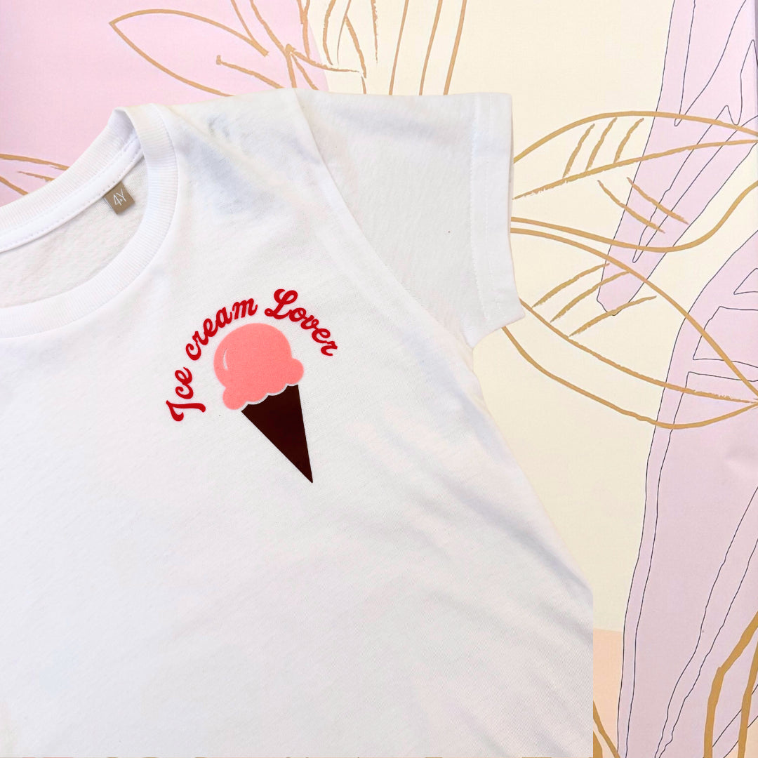 T-SHIRT BABY ICE CREAM LOVER - Hand made