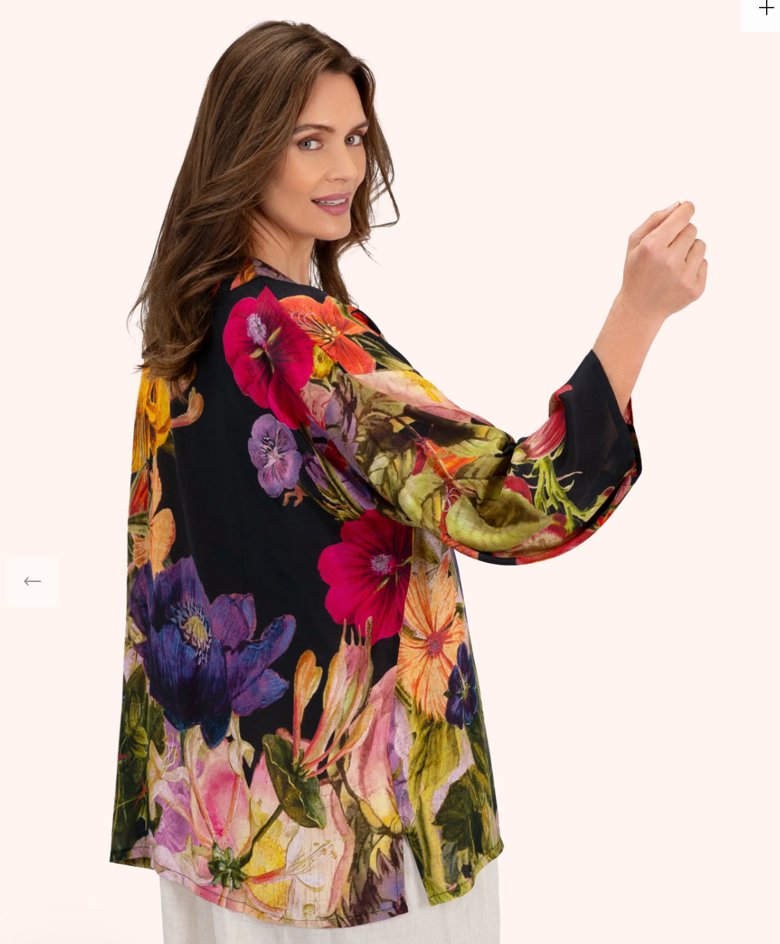 KIMONO MIDNIGHT POSY - Powder