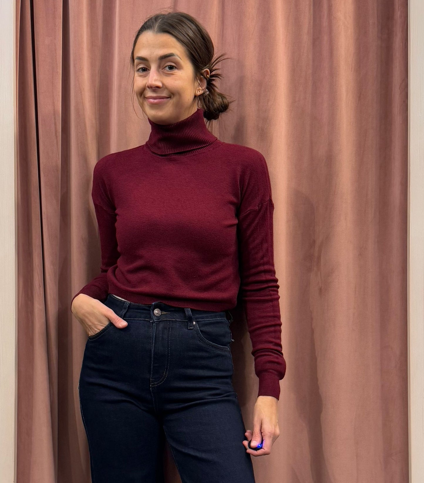 MAGLIONE CROP COLLO ALTO