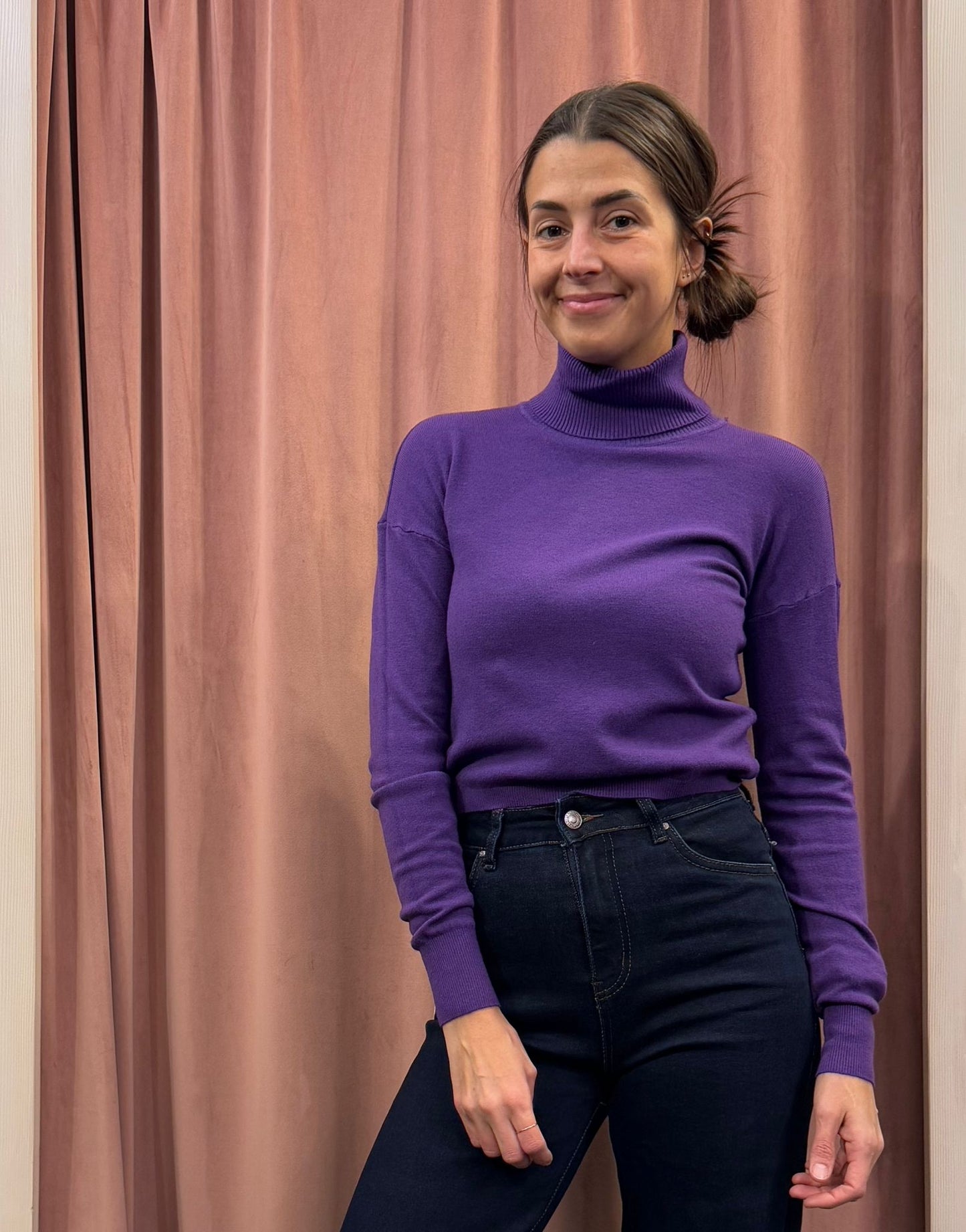 MAGLIONE CROP COLLO ALTO