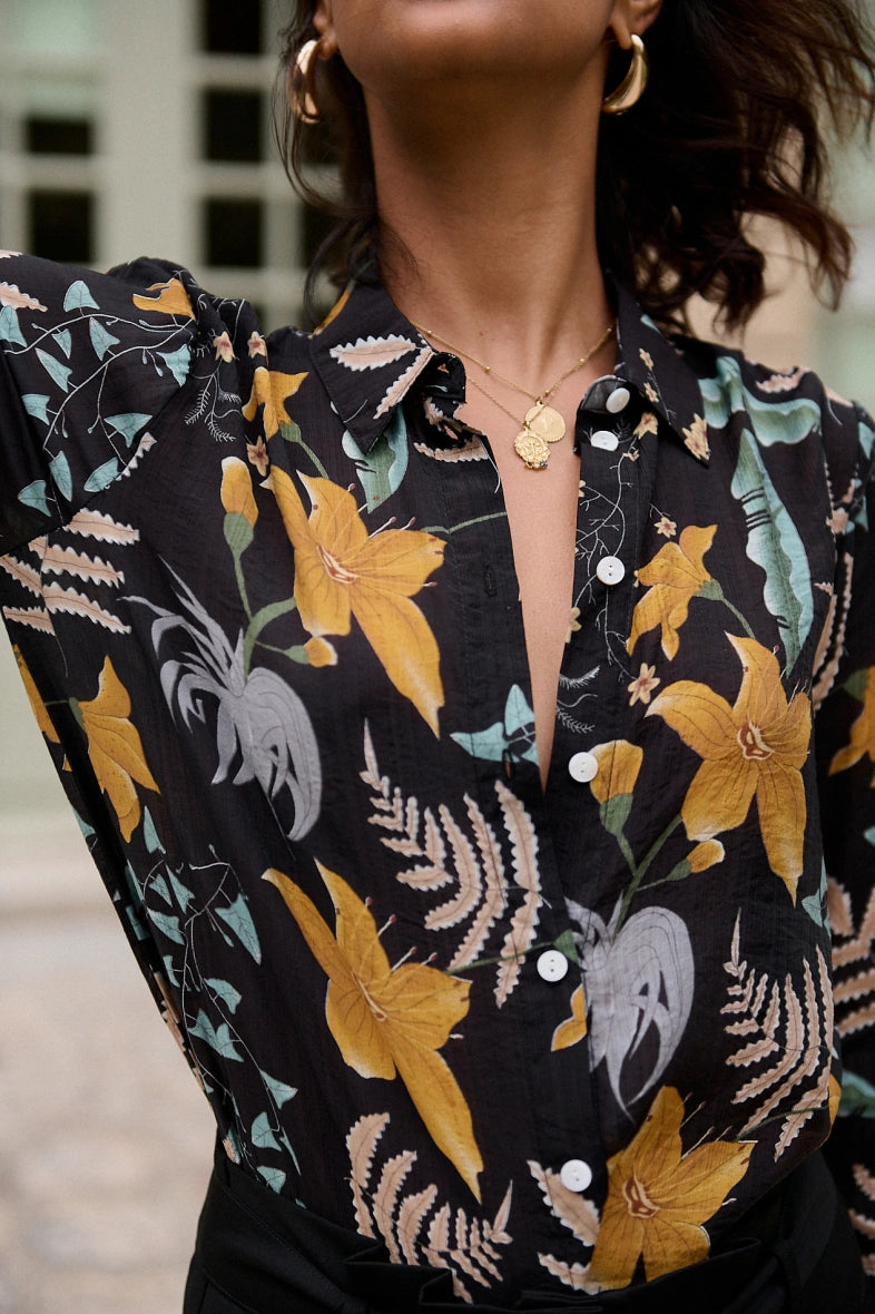 CAMICIA FOGLIE GIALLA