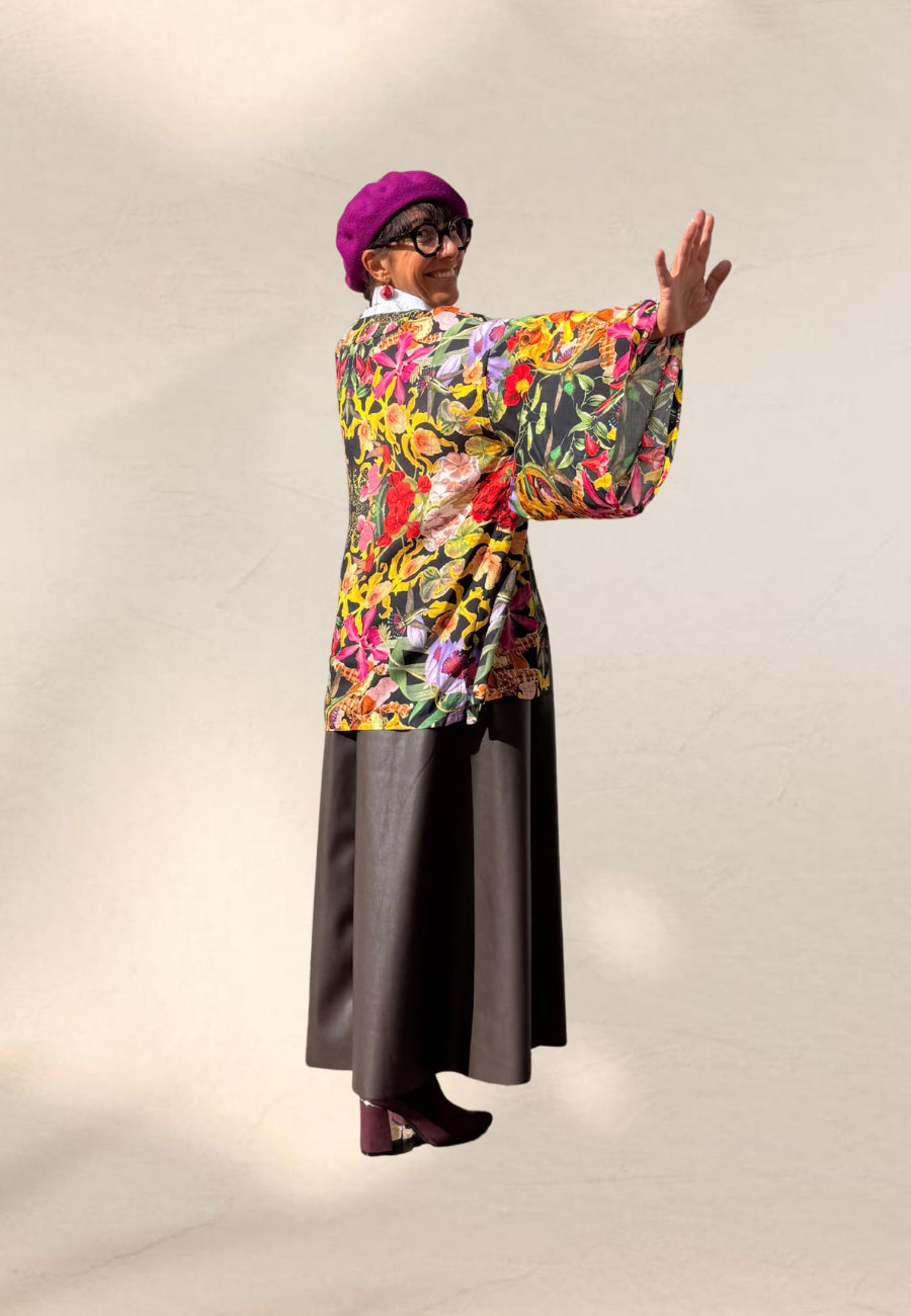 GIACCA KIMONO BOTANICAL KALEIDOSCOPE - Powder