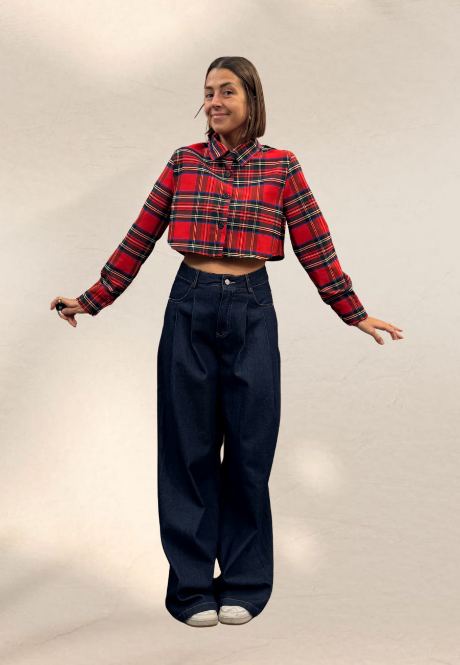 CAMICIA TARTAN CORTA - Fun Art Lab