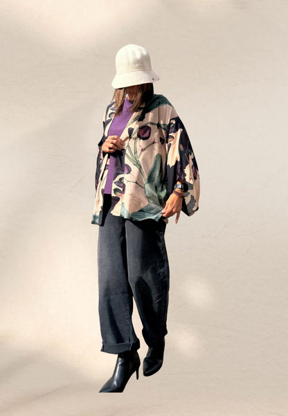 GIACCA KIMONO MIDNIGHT ORCHID - Powder