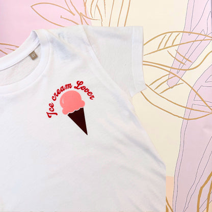 T-SHIRT BABY ICE CREAM LOVER - Hand made