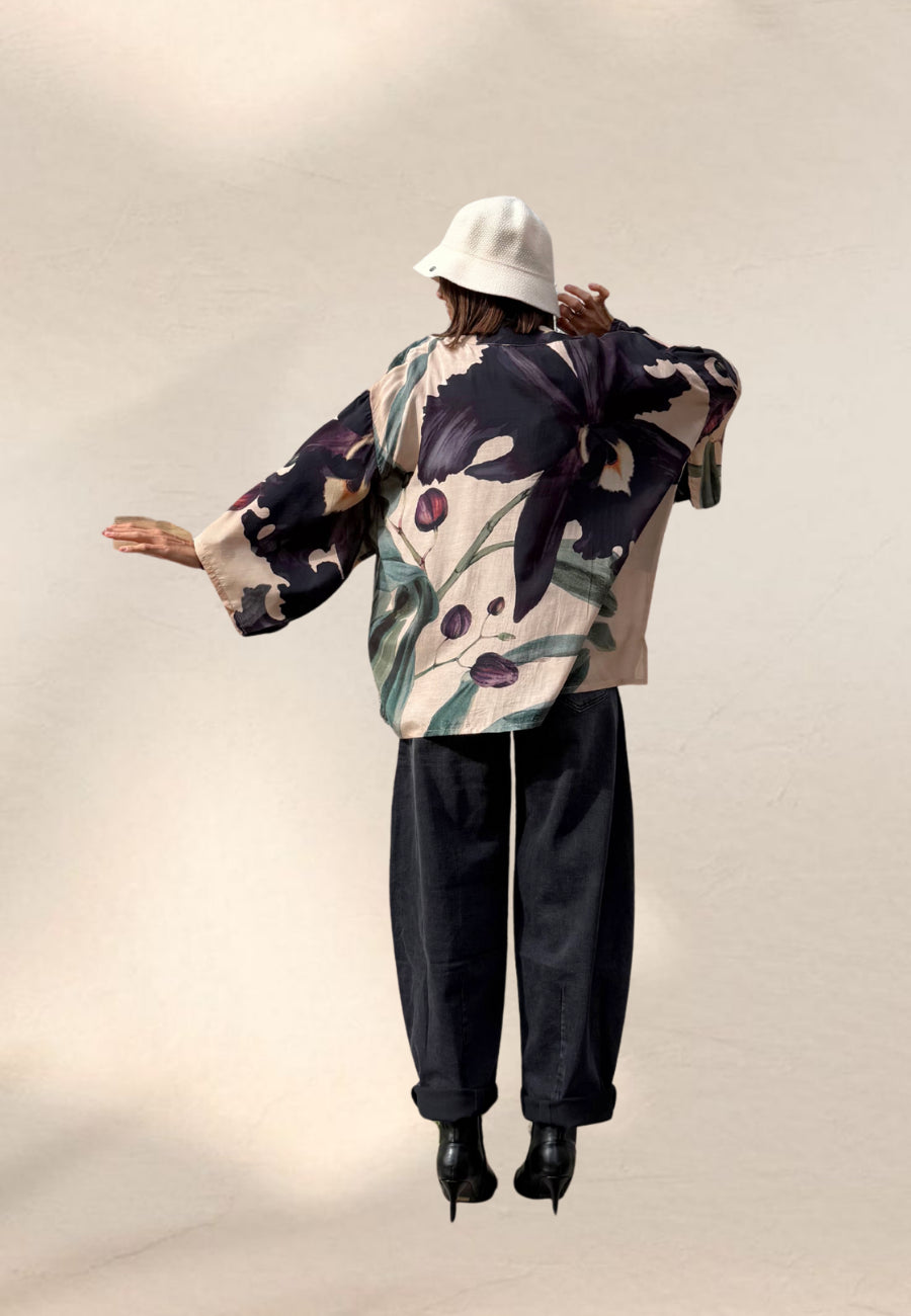 GIACCA KIMONO MIDNIGHT ORCHID - Powder
