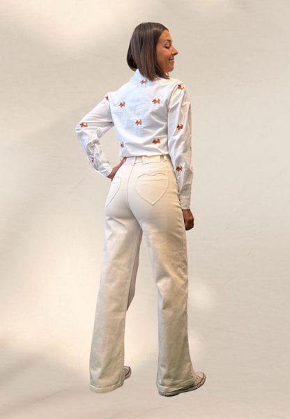 JEANS ERIN ECRU - Compania Fantastica