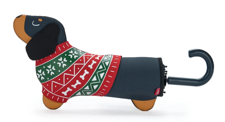 OMBRELLO TECKEL CHRISTMAS NERO - Balvi