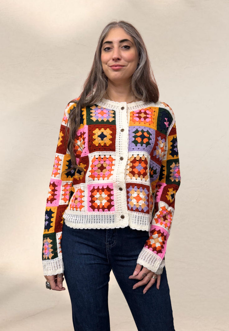 CARDIGAN PATCHWORK - I love Paris