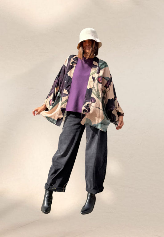 GIACCA KIMONO MIDNIGHT ORCHID - Powder