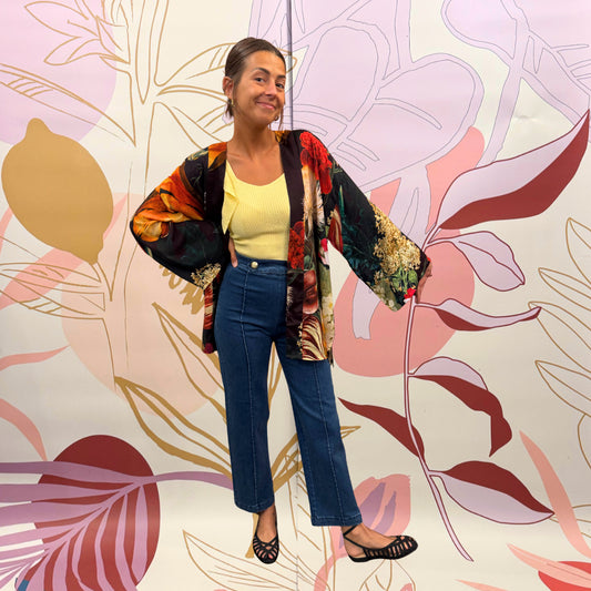 KIMONO OPULANT FLORALS - Powder
