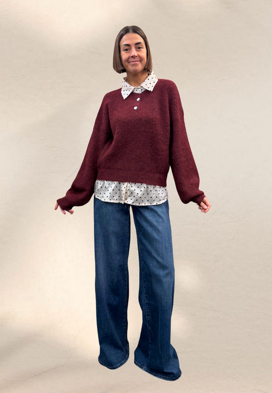 MAGLIONE CLAUDE BORDEAUX - Paris Fashion Shop