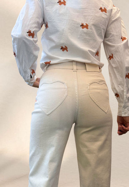JEANS ERIN ECRU - Compania Fantastica