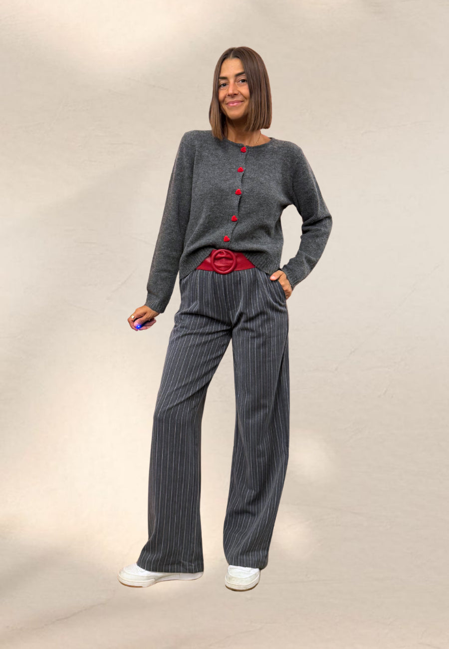 CARDIGAN CUORETTI GRIGIO - Compania Fantastica