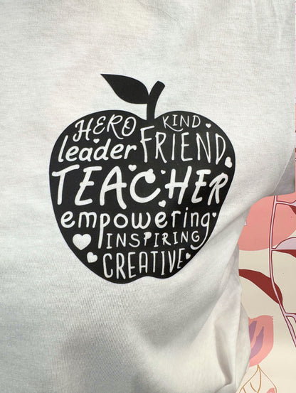 T-SHIRT TEACHER APPLE - Hand made