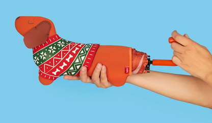OMBRELLO TECKEL CHRISTMAS MARRONE - Balvi