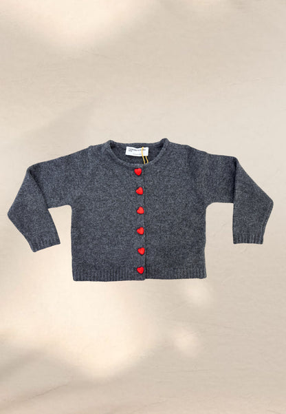 CARDIGAN CUORETTI GRIGIO BABY - Compania Fantastica