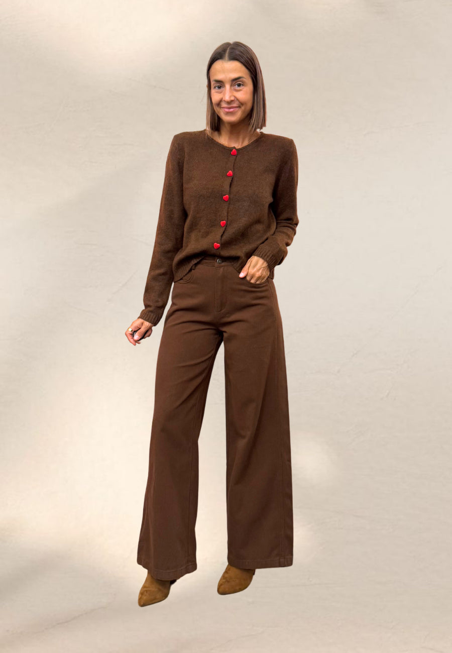 CARDIGAN CUORETTI CIOCCOLATO - Compania Fantastica