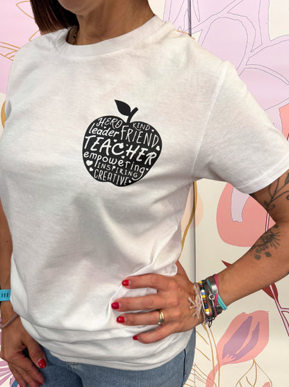 T-SHIRT TEACHER APPLE - Hand made