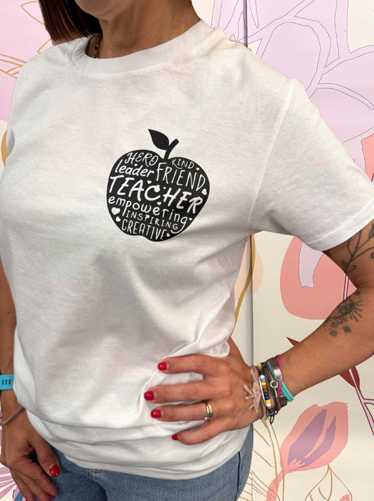 T-SHIRT TEACHER APPLE - Hand made