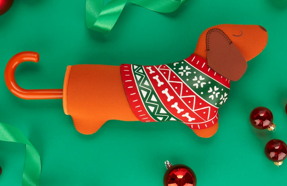 OMBRELLO TECKEL CHRISTMAS MARRONE - Balvi